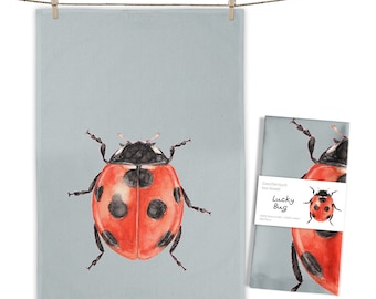 Printed fabric "Lucky Bug" 50x70 cm  tea towel