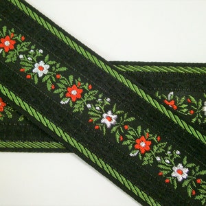 1 m Woven Ribbon Garland of Flowers alpin 42 mm w Dirndl Oktoberfest bavaria image 1