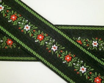 1 m Woven Ribbon "Garland of Flowers alpin"  42 mm w Dirndl Oktoberfest bavaria