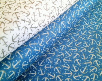 0,5 m Printed fabric "Sail Away" Anchor 112 cm w.