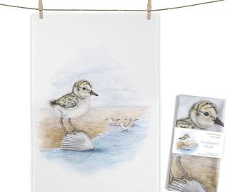 Cotton tea towel - Sandpiper's Shell - approx. 50 x 70 cm