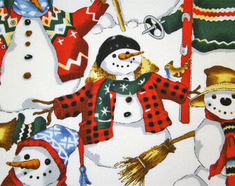 0,5 m Printed fabric "Snow Men" 110 cm w.