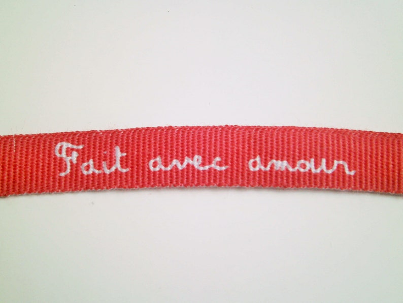 1 m Printed Ribbon Fait avec amour 10 mm w. image 2