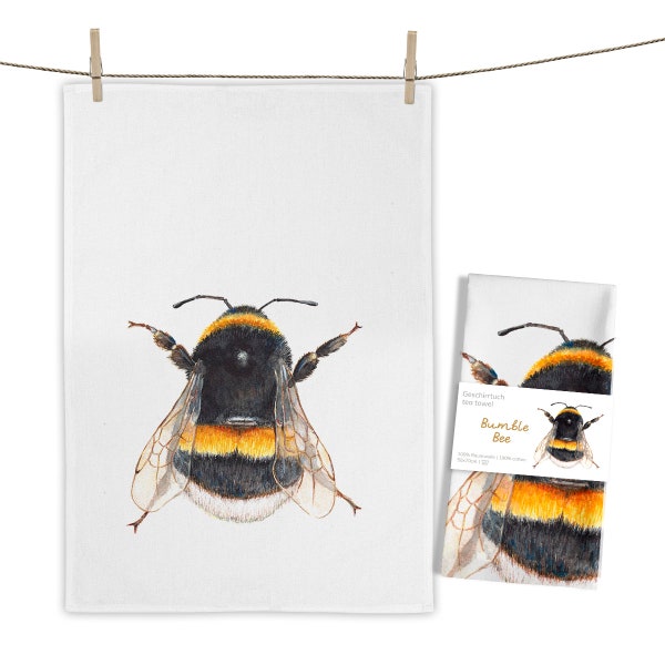 Printed fabric "Bumble Bee" 50x70 cm  tea towel
