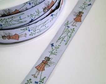 1 m Woven Ribbon &quot;Elf in the Garden&quot; 16 mm w.