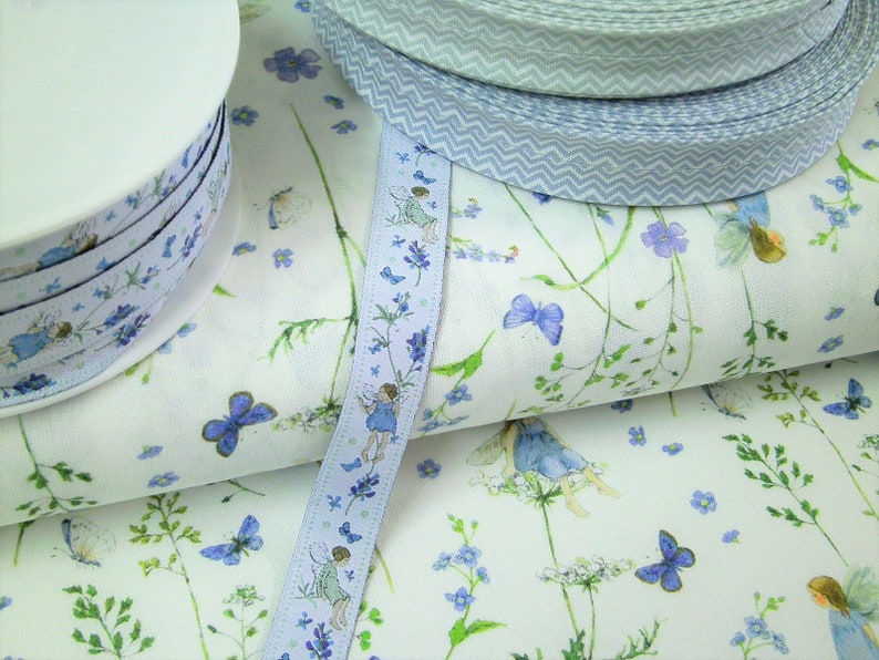 0,5 m Printed fabric Gardenelfs blue 150 cm w. image 4