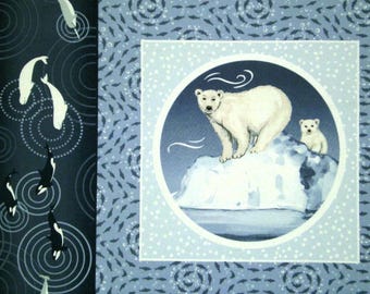 Tessuto stampato a pannello da 0,6 m - Polar Splasher - Motivi animali - circa 60 x 110 cm di larghezza, 100% cotone