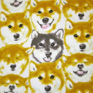 0,5 m japanese canvas fabric &quot;Japanese Dog&quot; 110 cm br. Kokka