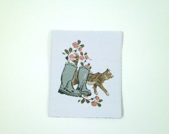 Patch - boots and cat - approx. 40 x 50 mm