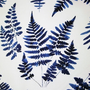 0,5 m Printed fabric &quot;Indigo Fern&quot; 110 cm w. 100% cotton