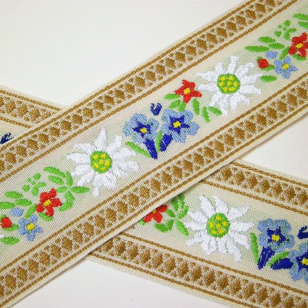 1 m Woven ribbon "Edelweiss" 50 mm wide 100% cotton