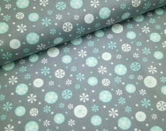 0,5 m Printed  cotton fabric "Snow and Ice" 114 cm width