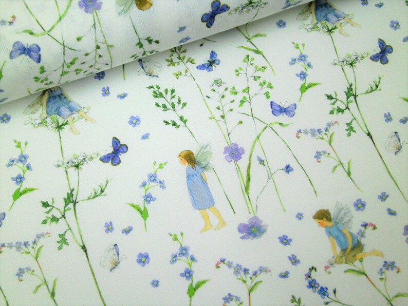 0,5 m Printed fabric Gardenelfs blue 150 cm w. image 3