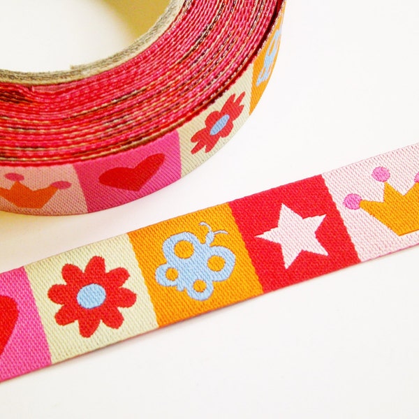 1 m Woven Ribbon "Mix" 15 mm Design Farbenmix