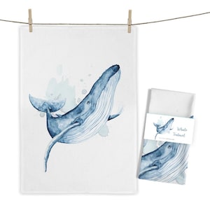 Ręcznik kuchenny bawełniany Whale Jump ok. 50x70cm