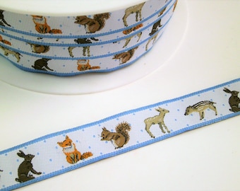 1 m Woven Ribbon "Animals Junior" 16 mm w.