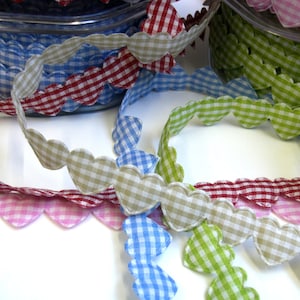 1m Herzchengirlande " My sweet Vichy" 15 mm br. Karo Dirndl
