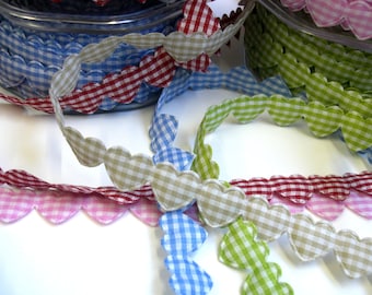 1 m Garland of Hearts  "My sweet Vichy" 15 mm check dirndl