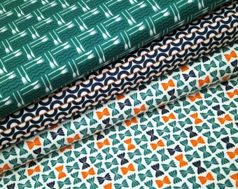 0.5 m cotton printed fabric series - Pasta Love - approx. 112 cm wide