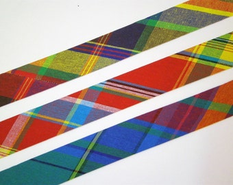 1 m Bias Tape check "Madras" 27 mm w. prefolded