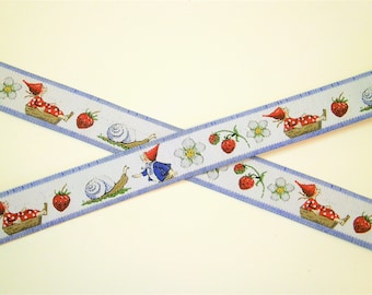 1 m Woven Ribbon "Summertime with Pippa and Pelle" 16 mm w.