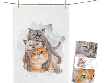 Tea Towel  Cat Buddies 50x70 cm 100% cotton