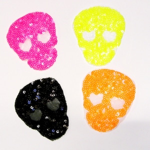 iron on label Skull 75x60 mm sequins image 1