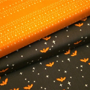 0,5 m Printed cotton fabric Sweet 'n Spookier Bat Night 110 cm w. image 4