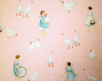 0,5 m Printed fabric "Country Life" pink 145 cm w.