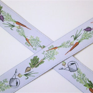 Ruban tissé 1 m - Bonheur du Jardin - 16 mm br.