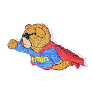 iron on label "Superhero-Bear" ca.60x35 mm