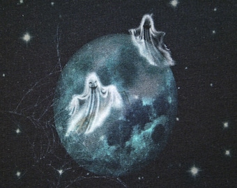 0,5 m French Terry Fabric Cotton "Moon ghosts" 150 cm width