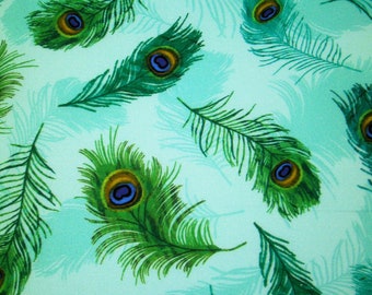 0.5 m printed fabric - peacock - approx. 110 cm wide