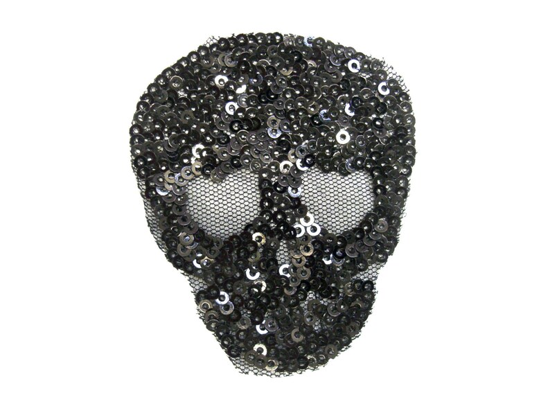 iron on label Skull 75x60 mm sequins image 2