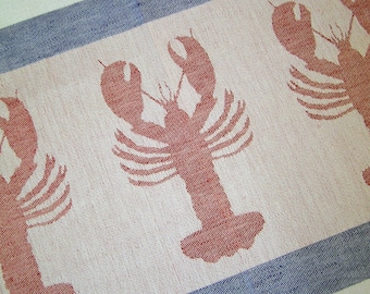 woven Linen/Cotton Fabric "Lobster" about 50x70 cm tea towel