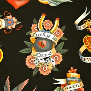 0,5 m Printed cotton fabric  True Love  110 cm br.