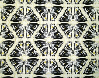 0.5 m cotton print fabric - butterfly gold - 110 cm wide.