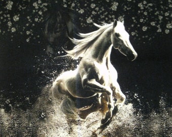 Gym bag panel print - Horses - Digital print 100% cotton 50 x 150 cm