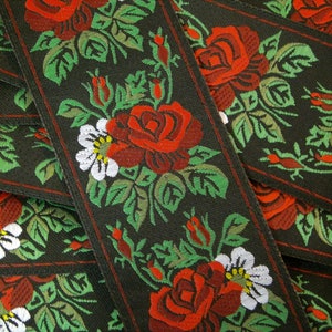 1 m bordo jacquard "Rose XL" 45 mm br. Costume dell'Oktoberfest
