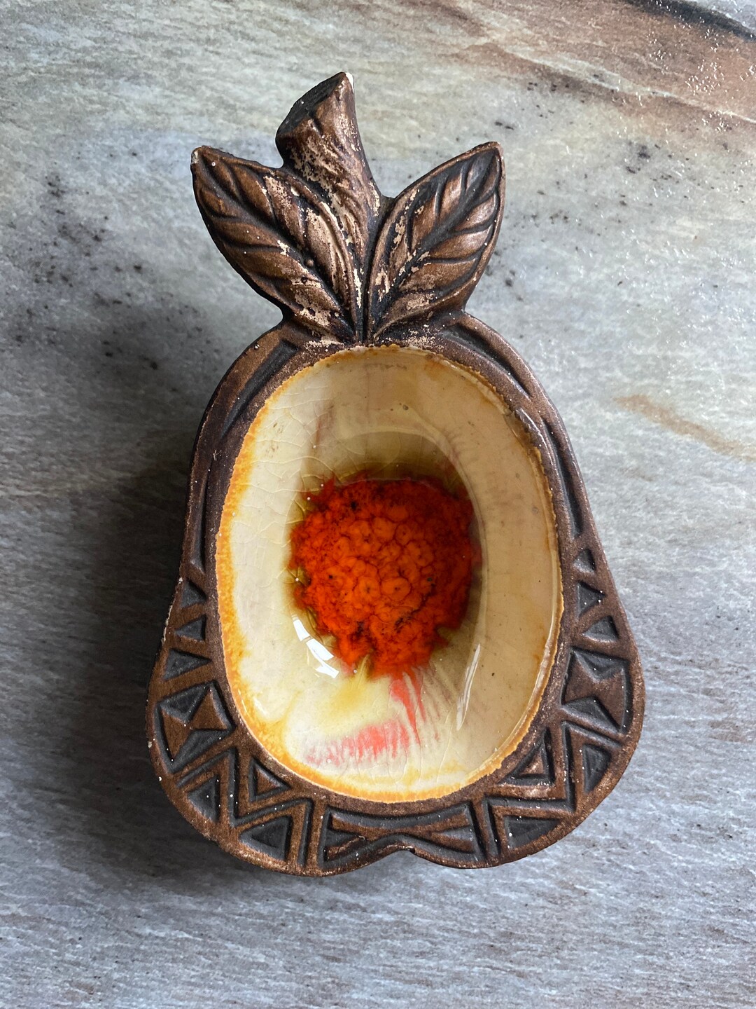1962 Treasure Craft Pear Ash Coin Tray | Compton California - Etsy