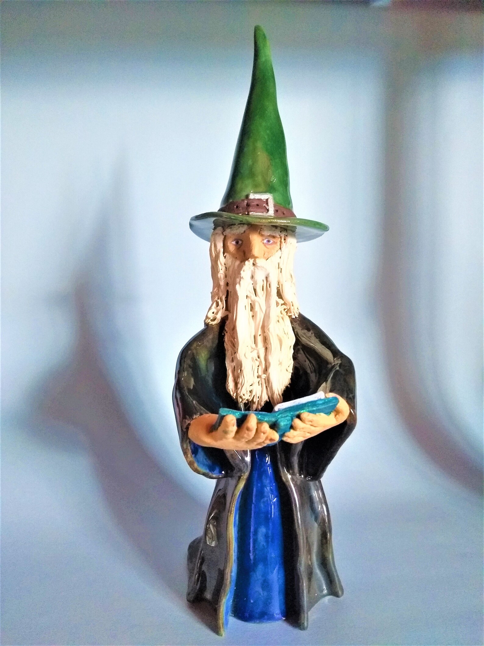 Tall Ceramic Wizard figurine studio hand made Etsy