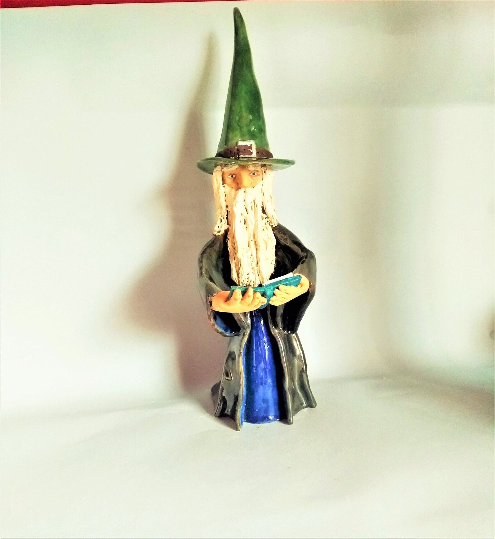 Tall Ceramic Wizard figurine studio hand made Etsy
