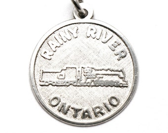 Rainy River Ontario Bracelet Charm Sterling Silver Disc Canada