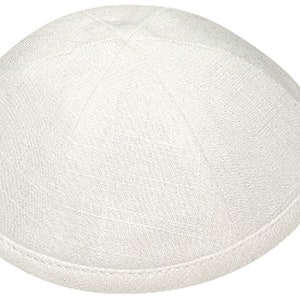 Set of 12 Linen Kippahs: Personalized Jewish Skull Cap with Clips