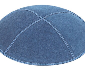 Set of 12 Suede Kippah (Many Colors) Jewish Skull Cap for Wedding, Bar or Bat Mitzvah, Bris, with Personalization