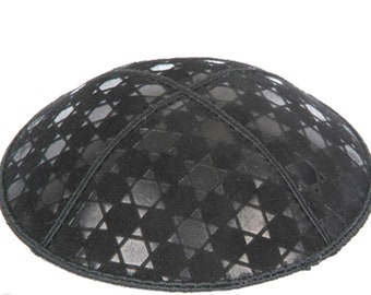 Set of 12 Blind Embossed Star of David Suede Kippah (Many Colors) Jewish Skull Cap for Wedding, Bar or Bat Mitzvah, Bris, w/ Personalization