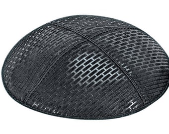 Set of 12 Blind Embossed Brick Suede Kippah (Many Colors) Jewish Skull Cap for Wedding, Bar or Bat Mitzvah, Bris, with Personalization