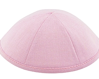 Set of 12 Linen Kippah (More Colors) Jewish Skull Cap for Wedding, Bar or Bat Mitzvah, Bris, with Personalization and complimentary clips