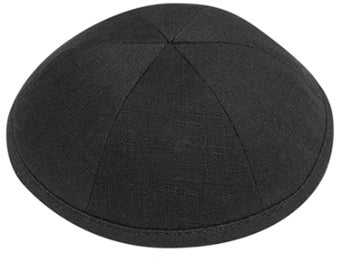 Set of 12 Linen Kippahs: Personalized Jewish Skull Cap with Clips