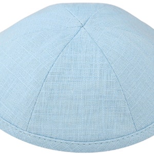 Set of 12 Linen Kippahs: Personalized Jewish Skull Cap with Clips